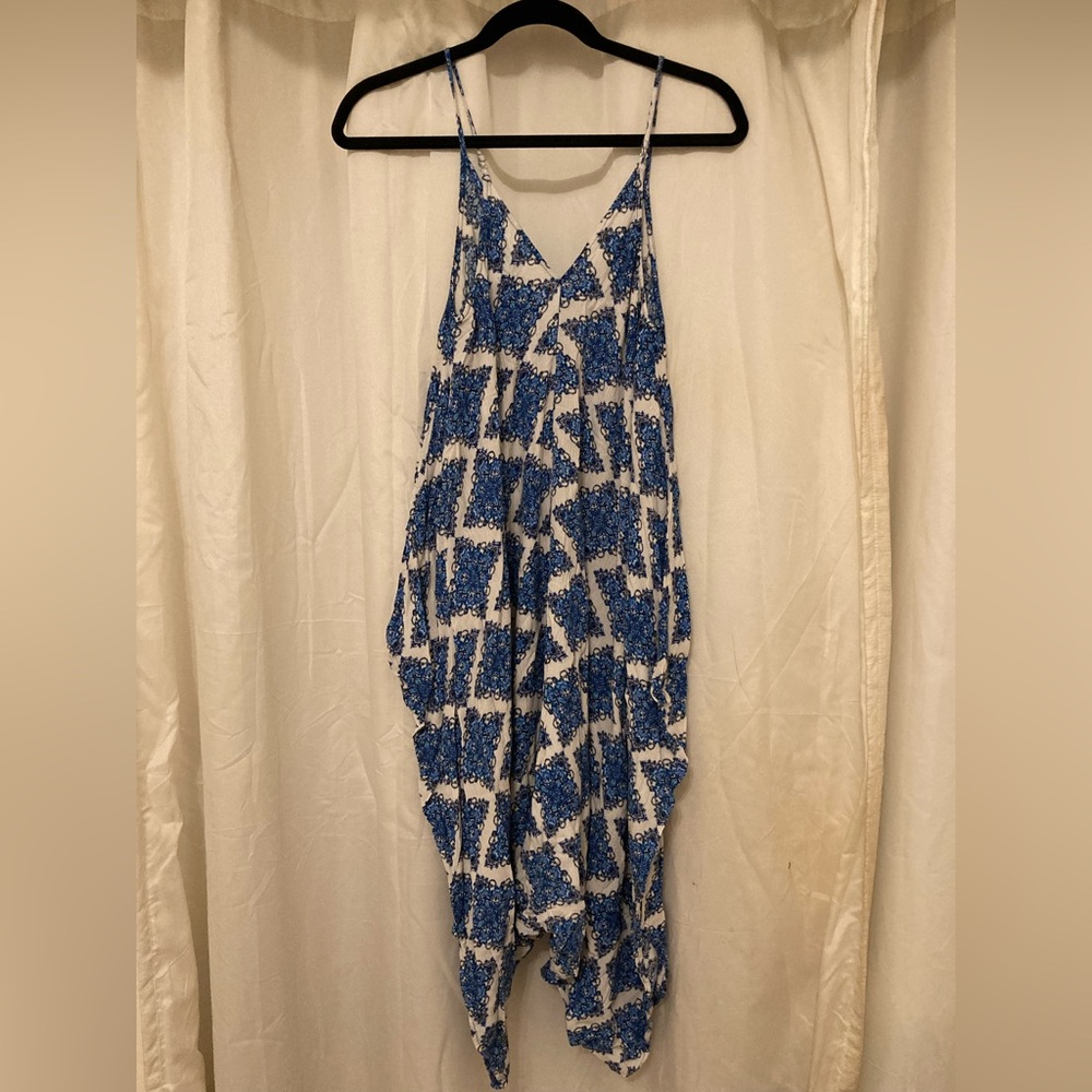Onesie Blue and White Patterned